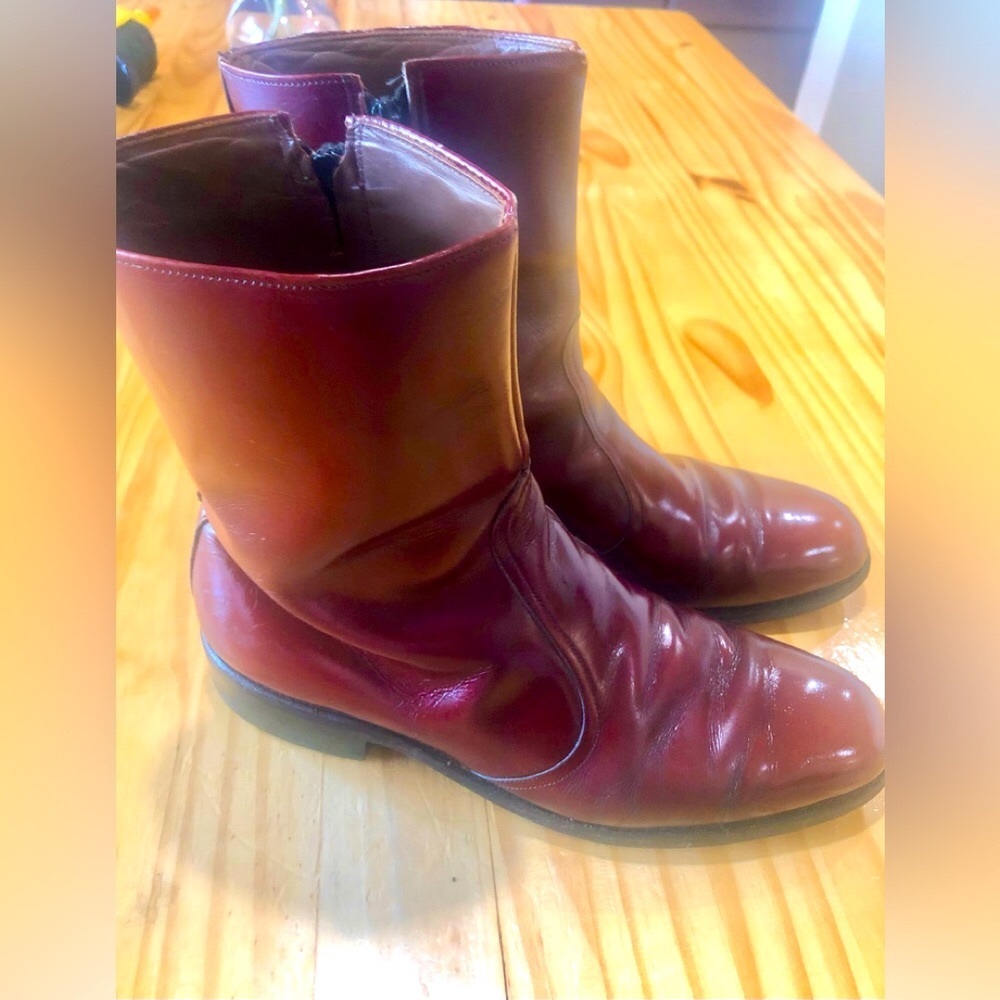 Allen Edmonds Vintage  Men’s Winchester Burgundy Zip Up Ankle Boots 7.5